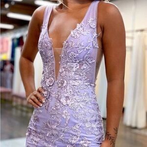 BRAND NEW WITH TAGS - Purple Embellished Ruffled Mini Dress-#HOCO#Dance